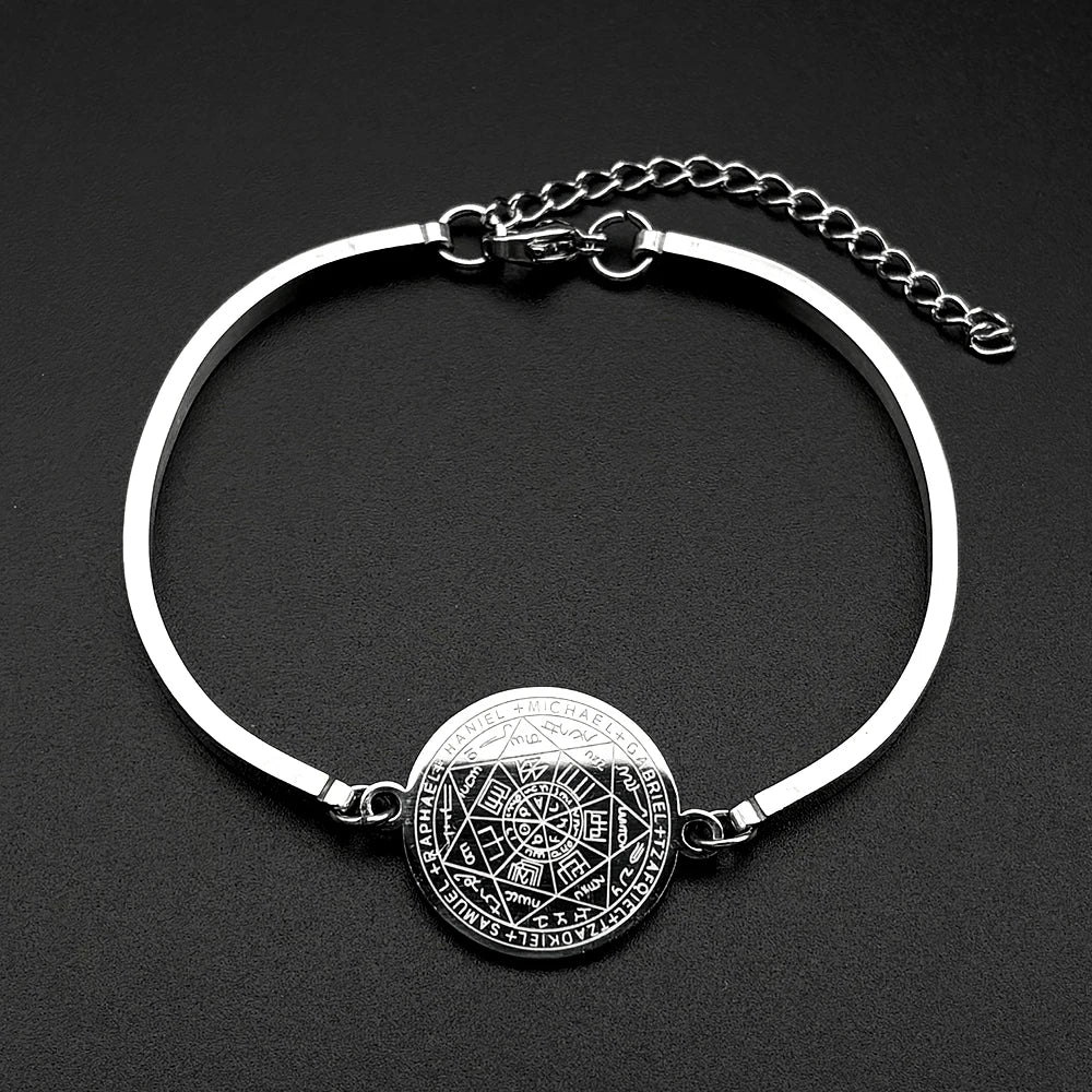 Brazalete Sagrado Sello de los 7 Arcángeles — Acero Inoxidable Consagrado