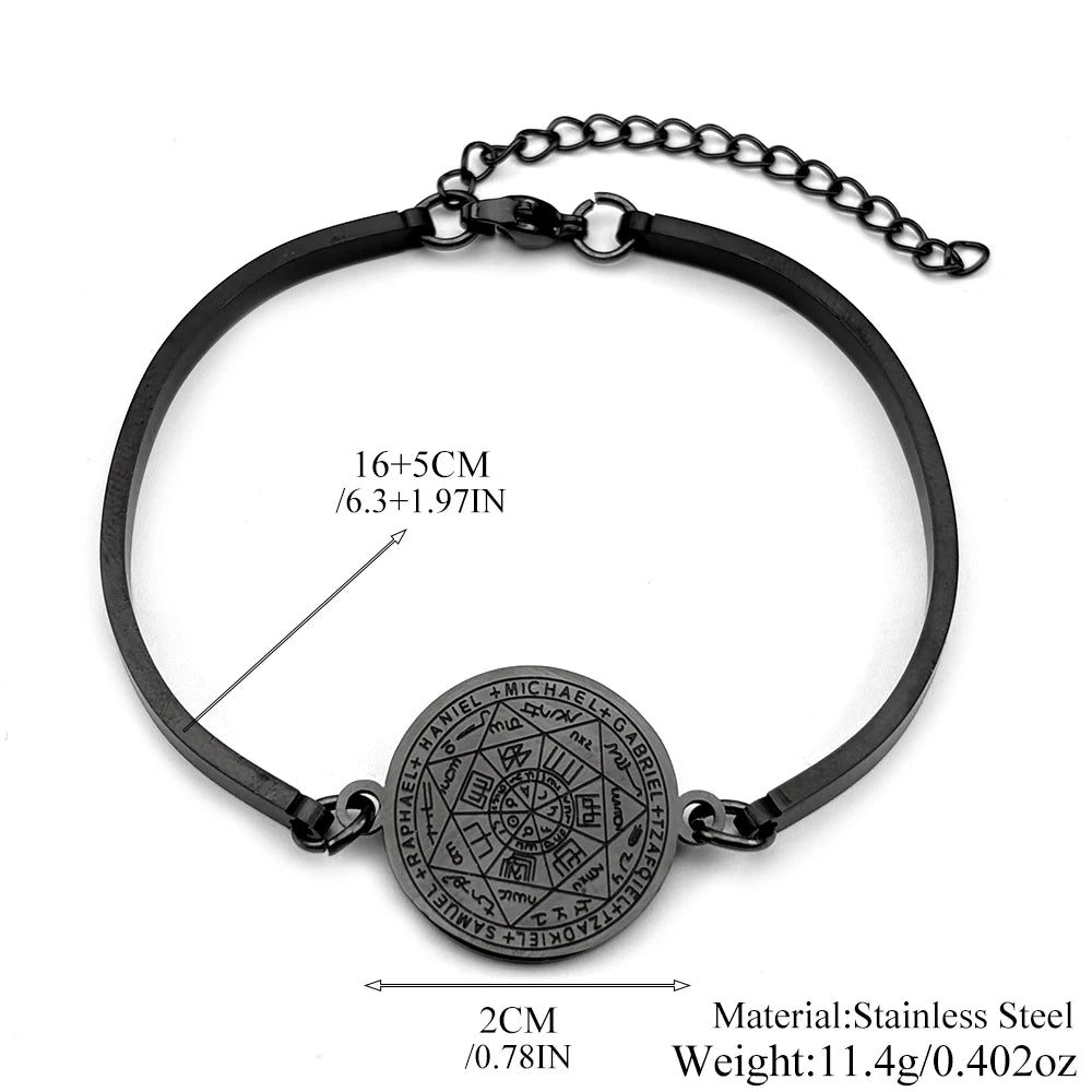 Brazalete Sagrado Sello de los 7 Arcángeles — Acero Inoxidable Consagrado