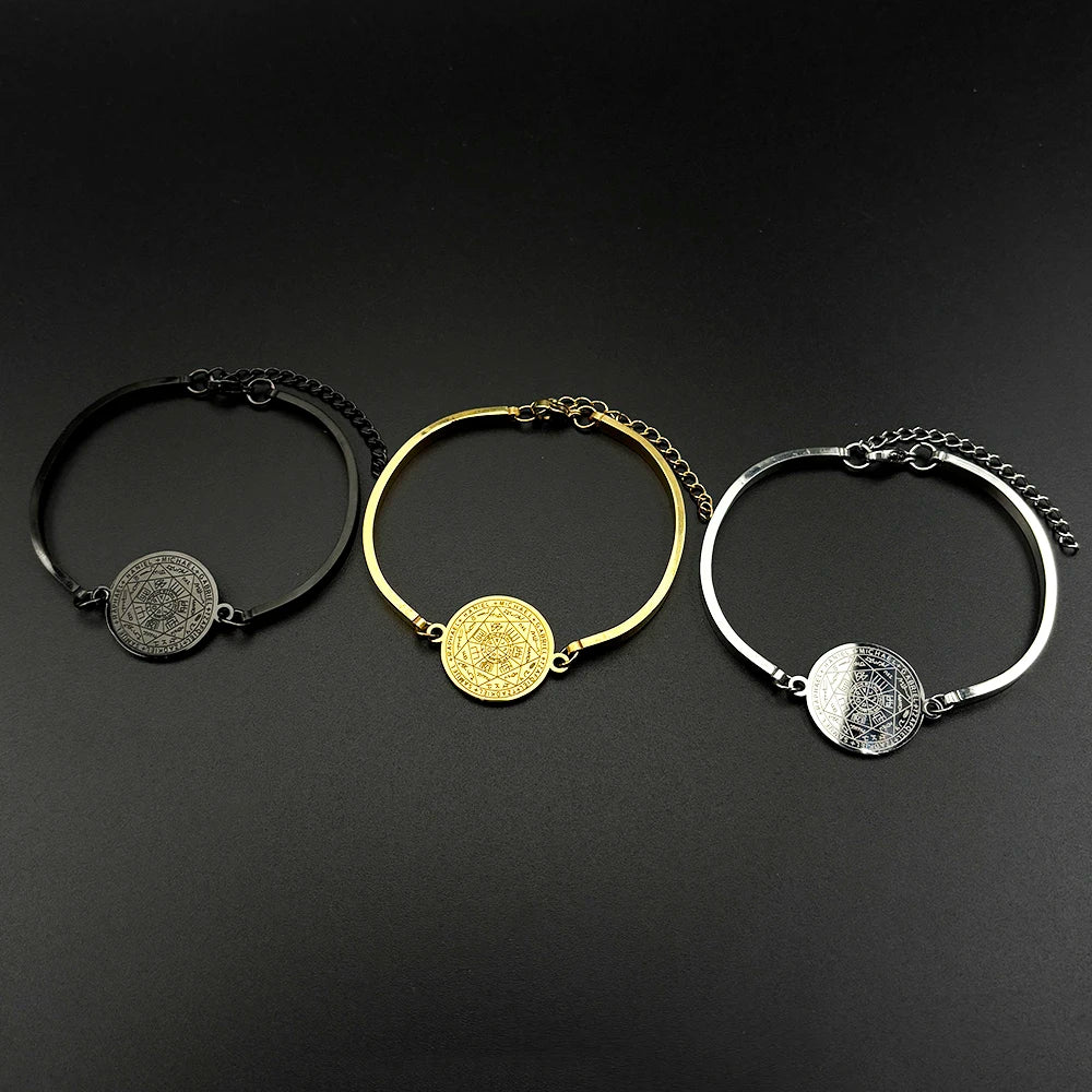 Brazalete Sagrado Sello de los 7 Arcángeles — Acero Inoxidable Consagrado
