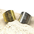 Anillo Ajustable Escudo de los 7 Arcángeles. Dorado Acero Inoxidable