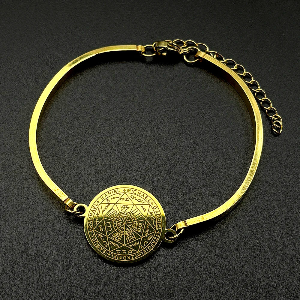 Brazalete Sagrado Sello de los 7 Arcángeles — Acero Inoxidable Consagrado